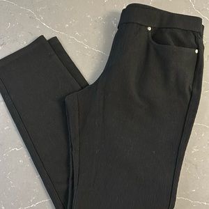 Eileen Fisher Black Rib Pull On Skinny Legging Pants M